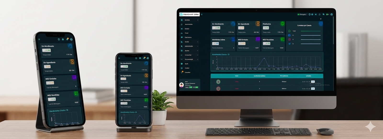 TeiaChat CRM Dashboard